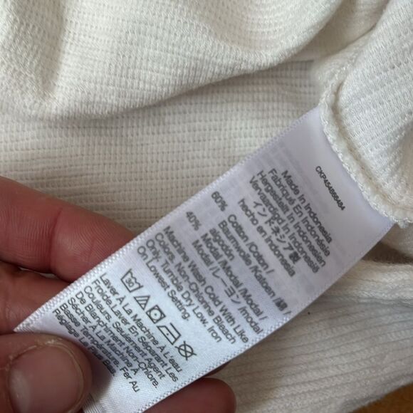 MADEWELL Ivory Drapey Ottoman Textured Wrap Top Small - Picture 4 of 5
